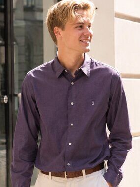 ohn Varvatos USA Purple Cotton Dress Shirt Size M